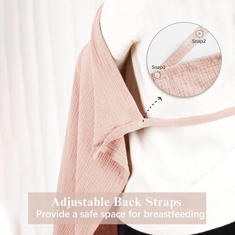 Coreeky 2 Pack Muslin Nursing Cover for Breastfeeding, Soft & Breathable 100% Cotton Breastfeeding Cover up - Image 3